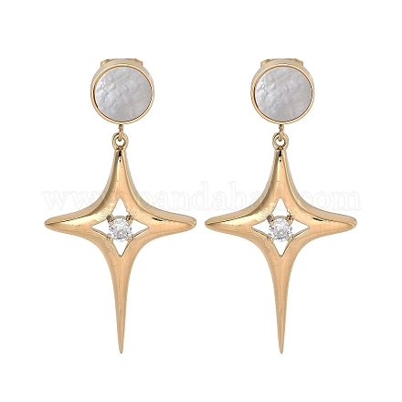 Серьги-гвоздики из нержавеющей стали 304 с ионным покрытием (IP) EJEW-K281-11G-1