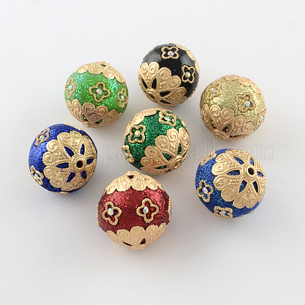 Round Handmade Indonesia Beads X-IPDL-Q037-07-1