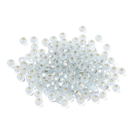 Perles de rocaille en verre doublées d'argent givré GLAA-Q096-02B-1