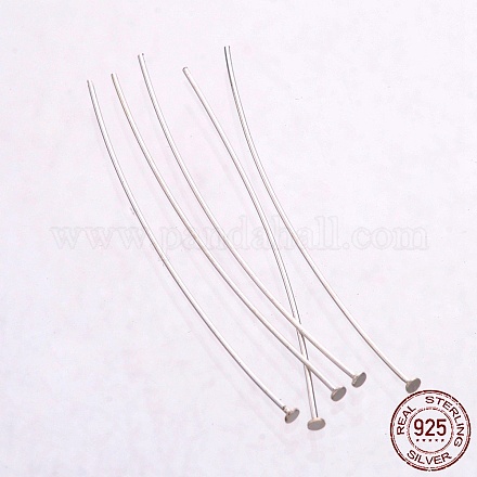 925 Sterling Silver Flat Head Pins STER-K017-40mm-S-1