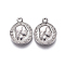 Tarnish Resistant 304 Stainless Steel Coin Charms, Repvbblica Italiana, Stainless Steel Color, 12x10x2.5mm, Hole: 1.2mm