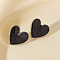 Fashionable 304 Stainless Steel Heart Stud Earrings, Silver, 18x18mm