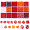15 Styles Glass Seed & Bugle Beads, Round, Red, 2~8x1.8~4mm, Hole: 0.6~1.5mm, 15 styles, 10g/style, 150g;