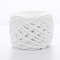 Soft Crocheting Polyester Yarn, Thick Knitting Yarn for Scarf, Bag, Cushion Making, White, 6mm, about 100m/skein