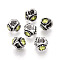 Alloy Rhinestone European Beads, Large Hole Beads, Antique Silver, Peridot, 12x13x8~9mm, Hole: 5mm