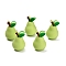 Silicone Beads, Focal Beads, Green, Pear, 26x18x16mm, Hole: 2mm
