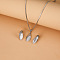 Horse Eye Alloy & Cat Eye Pendant Necklaces & Stud Earrings Sets, Platinum, White, 400mm