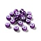 Spray Painted ABS Plastic European Beads, Large Hole Beads, Round, Purple, 9x6mm, Hole: 4mm, about 1600pcs/500g