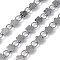 304 Stainless Steel Flower Link Chains, Unwelded, with Spool, Stainless Steel Color, 11x9.5x3.5mm