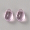 5Pcs Glass Pendants, Teardrop Charms, Lavender, 9x5.5x4.5mm, Hole: 1mm