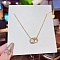 Stainless Steel Cable Chain Necklaces, Rhinestone Pendant Necklaces, Heart, 8.27~19.69 inch(21~50cm)