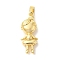 Brass Pendants, Cadmium Free & Nickel Free & Lead Free, Girl Charm, Real 18K Gold Plated, 23x9x6mm, Hole: 5x3mm