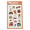 Christmas Theme PET Plastic Stickers, Self-Adhesive Gift Tag Stickers, for Party, Decorative Presents, Orange, 200x110x0.1mm, pattern: 13~52x13~35mm