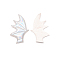 Leather Bat's Left Wing Ornament Accessories, for Hair Ornament & Costume Accessory, Rainbow Color, Silver, 60x35x2mm