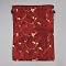 Embroidery Flower Burlap Packing Pouches Drawstring Bags, for Christmas, Wedding Party and DIY Craft Packing, Rectangle, Dark Red, 35x26x0.3cm