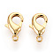 Brass Lobster Claw Clasps, Long-Lasting Plated, Nickel Free, Real 18K Gold Plated, 12x7.5x3mm, Hole: 1.4mm