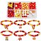 Thanksgiving Day Bracelet Making Kit, Including Cube & Lantern Glass & Acrylic Imitation Pearl & Synthetic Turquoise Round Beads, Butterfly & Leaf & Sunflower Alloy Enamel Pendants, Mixed Color, 188Pcs/box
