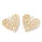 Brass Pendants, Real 18K Gold Plated, Heart, 16.5x17x1.5mm, Hole: 1.5mm
