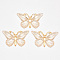 Transparent Acrylic Pendants, with Plated Bottom, Butterfly, Antique White, 23x38x5mm, Hole: 1.2mm