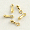 Zinc Alloy Teardrop Charms, Cadmium Free & Lead Free, Chain Extender Drop, Golden, 7x2mm, Hole: 1mm, about 7400pcs/1000g