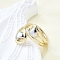 Brass Cuff Rings for Women, Cadmium Free & Lead Free, Heart, Platinum & Golden, Inner Diameter: 17mm