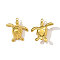304 Stainless Steel Pendants, Turtle Charms, Ion Plating(IP), Real 18K Gold Plated, 20x19mm