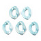 Spray Painted Acrylic Linking Rings, Rubberized Style, Quick Link Connectors, for Curb Chains Making, Twist, Aqua, 16x11.5x3mm, Inner Diameter: 8X4.5mm, about 2200pcs/500g