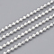 Brass Ball Chains, Faceted, Long-Lasting Plated, Soldered, with Spool, Cadmium Free & Lead Free, Silver, 2mm, about 16.4 Feet(5m)/roll