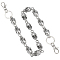 Skull Zinc Alloy Link Chain Belts, Waist Belts for Boys, Antique Silver, 550mm
