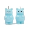 Flocky Resin Pendants, with Platinum Iron Loop, Bear, 28x14.5x14mm, Hole: 2mm