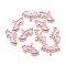 Zinc Alloy Enamel Pendants, for Jewelry DIY, Earrings, Bracelets Making, Bat, Golden, Violet, 13x23.5x2mm, Hole: 1.8mm