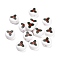 Christmas Theme Printed Opauqe Acrylic Beads, Leaf, 10x10x5mm, Hole: 1.8mm