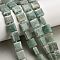 Natural Amazonite Beads Strands, Square, with Seed Beads, 10.5x10.5x5.5mm, Hole: 0.8mm, about 32~33pcs/strand, 15.35~15.75''(39~40cm)