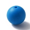 Silicone Beads, Round, Deep Sky Blue, 15mm, Hole: 2mm