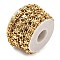 304 Stainless Steel Flat Round Link Chains, Unwelded, Ion Plating(IP), with Spool, Golden, 7.5x7.5x4mm