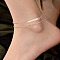 1Pc Alloy Star Charm Double Layer Anklets for Women, Golden, 10-1/4 inch(260mm)