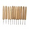 11Pcs Iron Crochet Hooks, with Bamboo Handles, Peru, 133~135x13.5x7mm