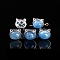 Natural Aquamarine Beads, with Alloy Finding, Cat, 9x11x12mm