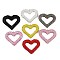 Alloy Clay Rhinestone Big Pendants, Heart, Mixed Color, 50x62x10mm, Hole: 2.5mm