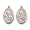 Non-Tarnish 201 Stainless Steel Pendants, Oval with Virgin and Child, Stainless Steel Color, 23x14x3mm, Hole: 1.6mm