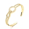 Clear Cubic Zirconia Knot Open Cuff Bangle, Brass Jewelry for Women, Cadmium Free & Nickel Free & Lead Free, Real 18K Gold Plated, Inner Diameter: 2-1/4 inch(5.7cm)