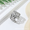 Oval Link Chain 304 Stainless Steel Adjustable Cuff Rings, Stainless Steel Color, Inner Diameter: Adjustable