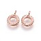 Brass Cubic Zirconia Enhancer Shortener Bails, Hinged Pendant Bails, Long-Lasting Plated, Clear, Real Rose Gold Plated, 12.3x9.2x2mm, Hole: 1.6mm