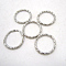 Iron Textured Jump Rings, Open Jump Rings, for Jewelry Making, Platinum, 19.5x1.7mm, 18 Gauge, Inner Diameter: 16mm, 1000pcs/bag