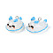 Sea Animal Theme Opaque Resin Pendants, Sea Hare Charms with Platinum Tone Iron Loops, Snow, 16.5x18x26mm, Hole: 2mm