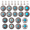 9 Styles Alloy Decorative Rivets, with Resin Imitation Turquoise and Screws, for Purse, Bags, Leather Crafts Decoration, Deep Sky Blue, 24.5~25.5x7.5~11mm, Hole: 2.5~2.6mm