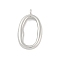 Rack Plating Brass Pendants, Long-Lasting Plated, Lead Free & Cadmium Free, Oval, Platinum, 20.5x12x3mm, Hole: 1.2mm