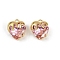 Brass Micro Pave Cubic Zirconia Charms, Heart, Lead Free & Cadmium Free, Long-Lasting Plated, Rack Plating, Real 18K Gold Plated, Pearl Pink, 13x11x7.5mm, Hole: 1.5mm