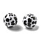Printing Opaque Acrylic Beads, Round, Black, 19.5x19mm, Hole: 2.8mm