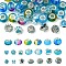 DIY Glass & Resin & Alloy Enamel European Beads Jewelry Making Finding Kit, Blue, 10~14.5x9.5~14.5x8~11.5mm, Hole: 4.5~6mm